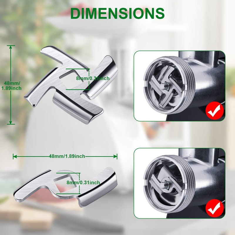 Mudder 9 Pieces Meat Grinder Blades Plate Discs Stainless Steel