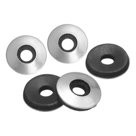 uxcell 100Pcs 3/16" x 1/2" Sealing Washers, 304 Stainless Steel EPDM Bonded Neoprene Rubber Washers for Screws Bolts, Silver&Black