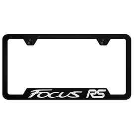 Au-TOMOTIVE GOLD Laser Etched Logo Cut-Out License Plate Frame for Ford Focus RS (Black)