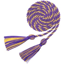 Graduation Cords,Honor Cords Graduation 2025,Cord for Graduation 2025 with Tassels for Grad Students Bachelor Gown Master Doctoral 67" Long Purple and Gold Graduation Cord