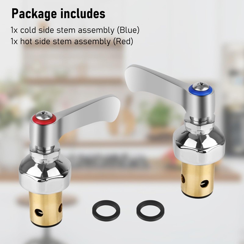 Handle Stem Assembly Hot & Cold Fits for T&S Brass