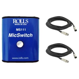 Rolls MS111 Mic Mute Switch with 2x XLR Cables & StreamEye Polishing Cloth