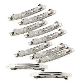 zalati Long Hair Clips French Barrette Metal Silver DIY Hair Accessories For Crafts Bows 10Pcs 8cm