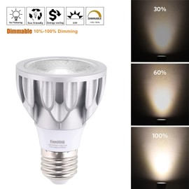 Familite PAR20 LED Bulbs, 12W Dimmable Spot Light, 100W Halogen Equivalent, 36° Narrow Beam Angle, 4000K Natural White, E26 Medium Base for 4’ Cans, Pack of 2 (Natural White)