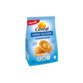 CÉRÉAL - MADELEINE SENZA ZUCCHERI - Merendine senza zucchero e senza latte - Madeleine classica - Impatto ridotto sulla glicemia - Senza olio di palma né coloranti - 150 gr - 6 monoporzioni