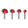 4Pcs Bowl Router Bit Ball Bearing Dish Carving CNC Milling