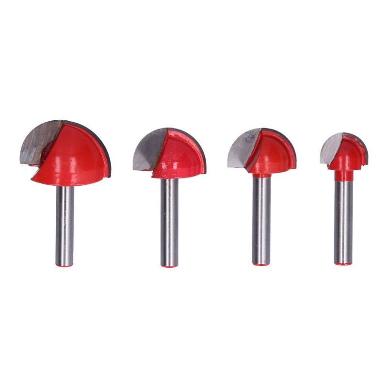 4Pcs Bowl Router Bit Ball Bearing Dish Carving CNC Milling