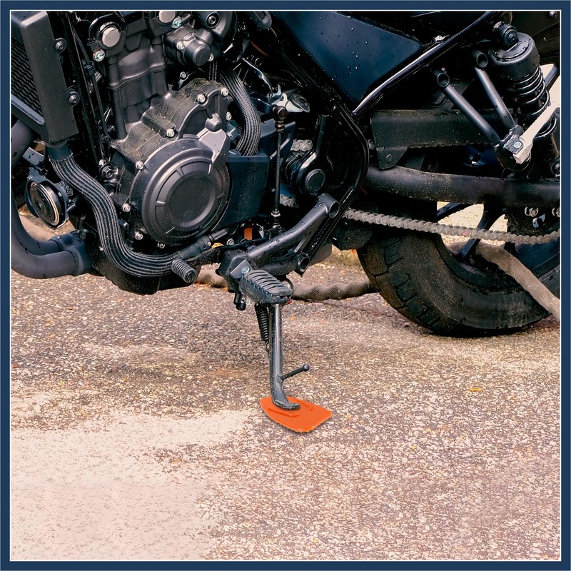 INFINAUTO 2pcs Motorcycle Kickstand Support Pad Side Stand Pad Orange