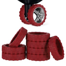 NQEUEPN 8pcs Luggage Wheel Covers, Portable Suitcase Caster Cover Silicone Spinner Luggage Wheel Protector Noise Resistant Anti-Wear Luggage Accessories for Most 8 Caster Suitcase (dark red)