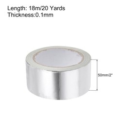 sourcing map Aluminum Foil Tape 2 Inch x 20 Yards Silver High Temperature Tape for HVAC, Sealing, Patching Hot and Cold Air Ducts 3 Pcs
