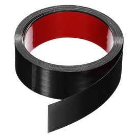 HARFINGTON 19.7ft x 1.97" Wall Trim Peel and Stick Molding Trim Frame, Self Adhesive Stainless Steel Brushed Finish Metal Strip Trim for Wall Ceiling Floor Cabinet Tile Edge, Black