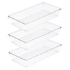 Amtido 3 Pack Drawer Organisers - Sturdy Clear Plastic Storage