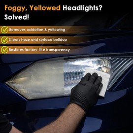 Dorwrnln Car Headlight Restoration Kit, 2-Step Headlight Cleaner with Oxidation Removal & Ceramic Coating Wipes, Removes Oxide & Yellowing Restore Clarity, Headlight Polish Restorer Kit