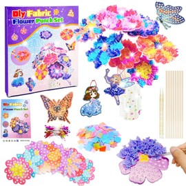 Hhaoysogd Bastelset Kinder ab 5 6 7 8 9 10 Jahre, Basteln Mädchen 4-10 Jahre, Geschenke für Mädchen Spielzeug 5-12 Jahre Blumen Bastelnset mit Pailletten Burtstagsgeschenk Kreativ Set