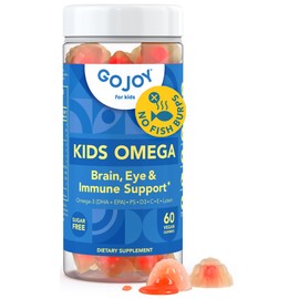 GOJOY Kids Omega 3 DHA Gummies – No Fish Burps, No Sugar – Brain, Eye & Immune Support – Plant-Based Omega-3 from Algae – Vegan, Clean DHA for Toddlers, Children & Kids Ages 3+
