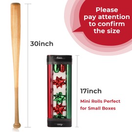 Ribbli Christmas Wrapping Paper Set, 2 Rolls Red and Green Metallic Matte Solid Color Paper with Curling Ribbon and Gift Bow for Birthday Christmas, Mini Roll 17 Inch x 197 Inch(16 Feet) Per roll