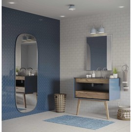 Progress Lighting Dalton Collection 15 in. 2-Light Polished Chrome Coastal Blue Vanity Light