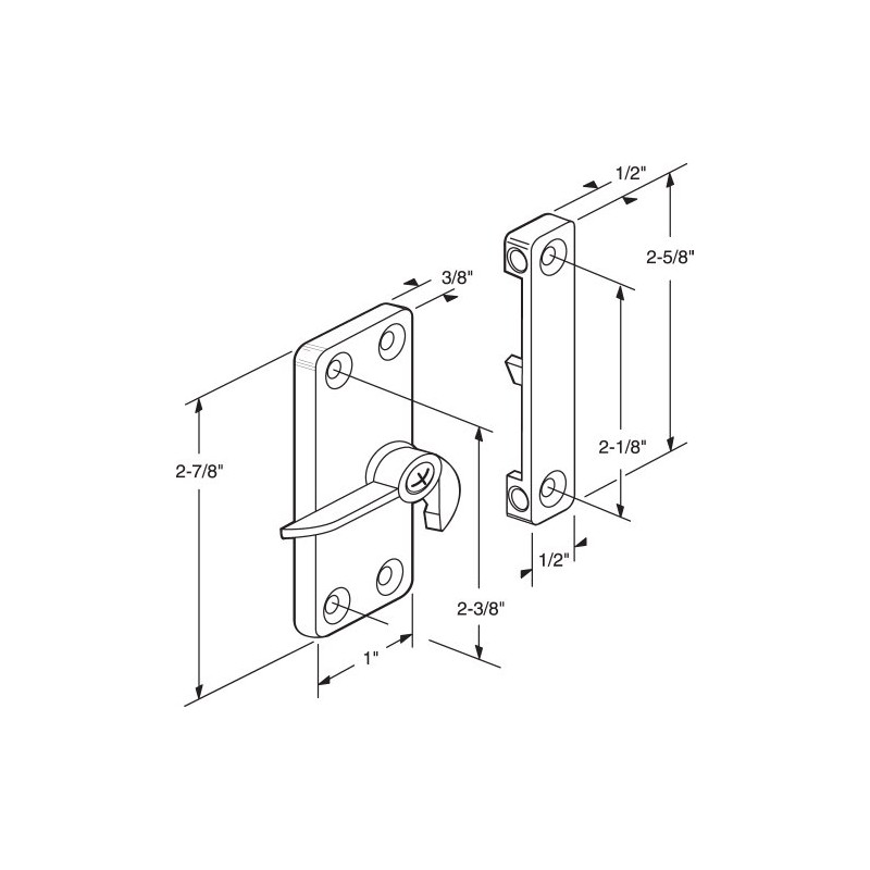Prime-Line A 184 Sliding Screen Door Latch, Left Hand, Chrome