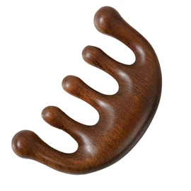 Wooden Massage Comb with Wide Tooth，Scalp Massager Round Tooth Comb，Natural Wooden Massage Comb, Face Lift Tools for Fatigue Relief Point Massage and Scraping Manual Lymph Drainage Massage (1Pcs)