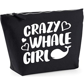 Hippowarehouse Crazy whale girlprinted make up cosmetic wash bag 18x19x9cm