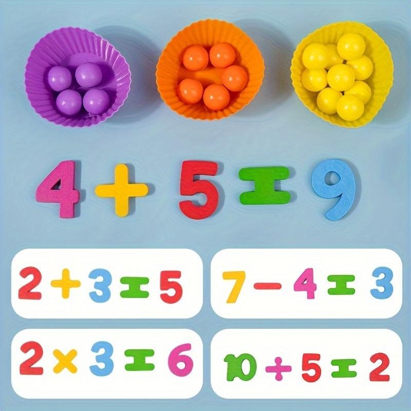 Montessori arithmetic toys for children, colorful silicone digital learning game