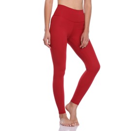 Colorfulkoala Women's Buttery Soft High Waisted Yoga Pants Full-Length Leggings (XL, Rose Red)