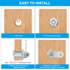 PATIKIL 4pcs 1"(25mm) Key Arrival Cam Lock Cylinder Zinc Alloy