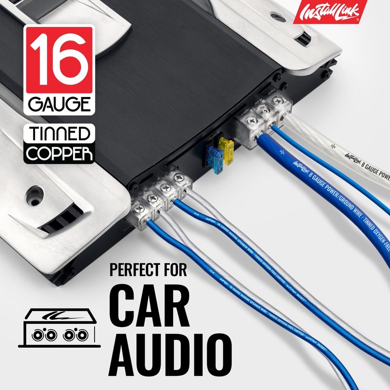 Install Link 16 Gauge Speaker Wire Cable (50 Feet) for