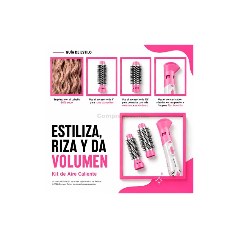 Cepillo Secadora Aire Caliente Revlon Volumen Iones Cerámica