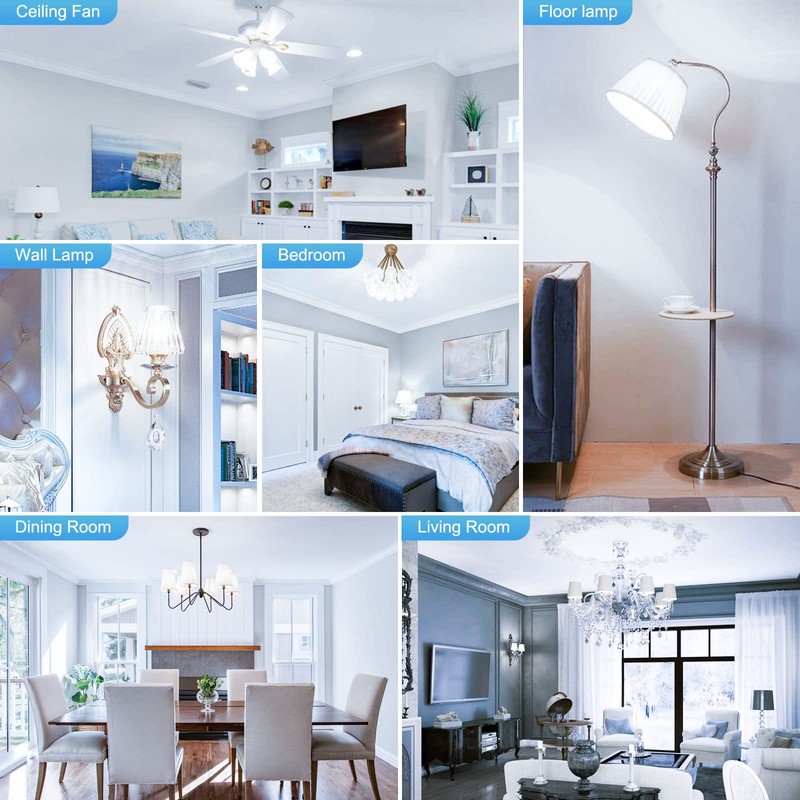 hansang E12 Candelabra LED Light Bulbs 6000K Cool Daylight White,
