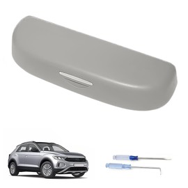 LUWU Compatible with VW T-ROC T ROC 2018-2022 Car Sunglasses Holder Glasses Case Storage Box Organiser Accessories (Grey)