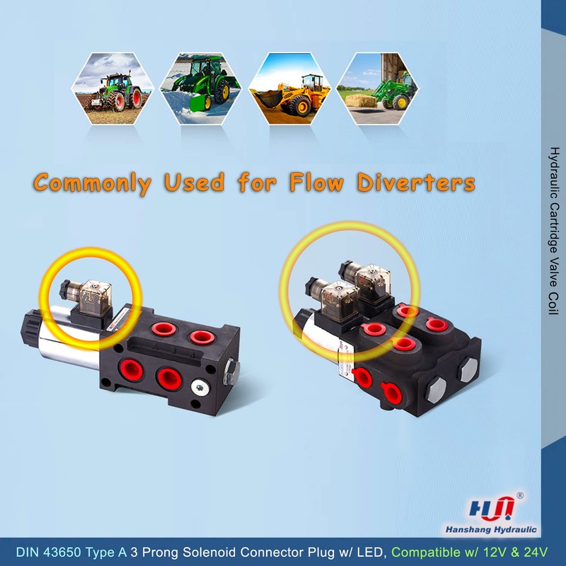 DIN 43650 Type-A (Form-A) 3 Prong Plug for Solenoid Valve