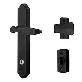 ML Lever Set with Keyed Deadbolt (2 Posts, Matte Black)