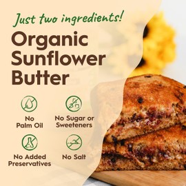 Once Again Organic Sunflower Butter, Unsweetened, No Salt & No Sugar Added - Creamy Sunflower Seed Butter, Dairy and Nut Free Spread - Vegan, Non-GMO, Gluten Free (6-Pack, 16 oz Glass Jars)