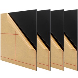 JAPCHET 4 PCS 12 x 12 Inch Black Acrylic Sheet, 1/8 Inch Thick Black Plexiglass Sheets, Black Acrylic Panel Board with Protective Paper for DIY Crafts, Picture Frames, Signs, Display Projects