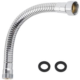 Swivel Hose Protector, iFealClear Solid Brass Garden Hose Extension, Flexible Hose Kink Protector for RV, Garden, Car Wash, Outdoor Faucet, 3/4" Female Male Thread Metal Garden Hose Connector, Chrome