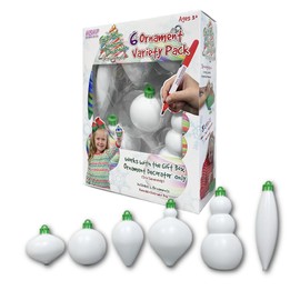 The Treemendous Ornament Decorator The Gift Box Ornament Decorator - 6 Count Variety Ornament Refill for Gift Box Decorator Only (Not Compatible with Treemendous Tree) [Cap Colors May Vary]