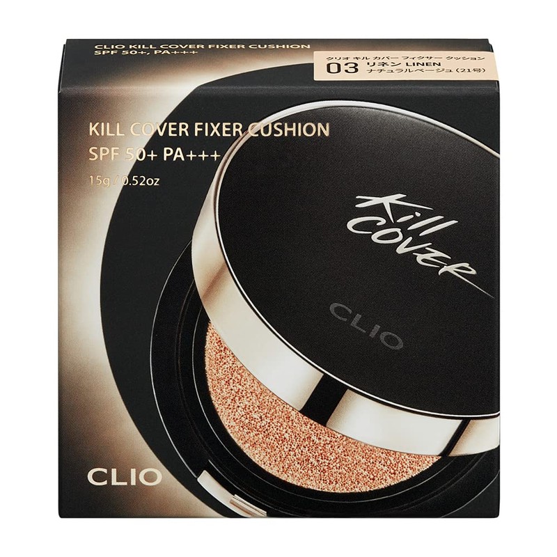 Clio Kill Cover Fixer Cushion 03 Linen (LINEN) 0.5 oz