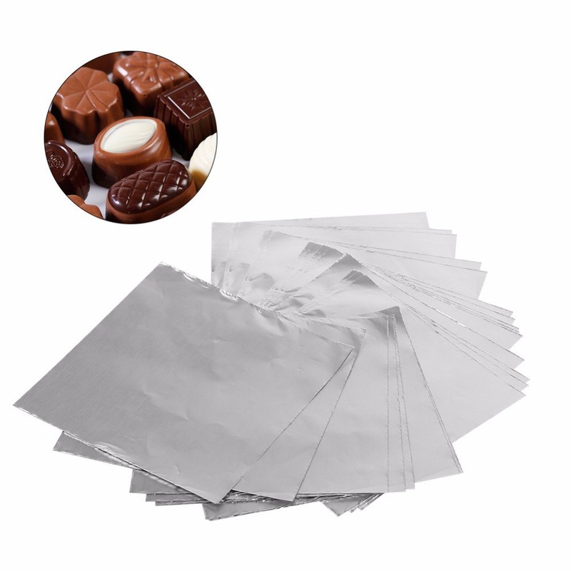 Wowagoga Foil Candy Wrappers - 6x6 Inches Gold Aluminum Foils