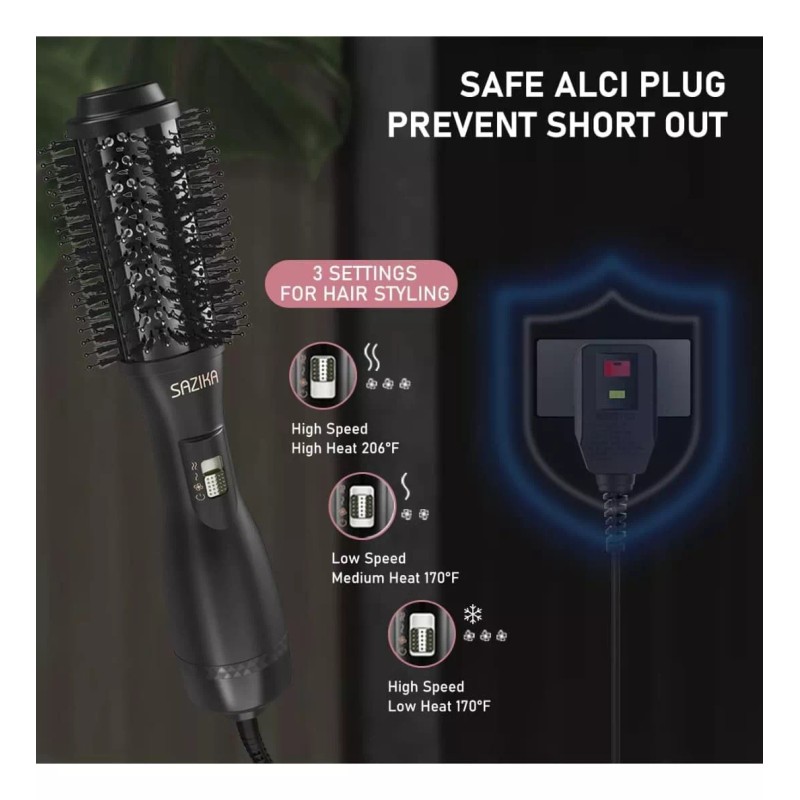 SAZIKA Cepillo Secador Electrico De Cabello Sazika
