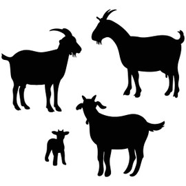 Vinyl Wall Decal Goat Silhouette Animal Farm Kids Room Stickers Mural Large Decor (g6501) Black