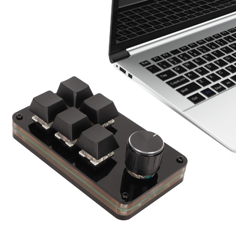 Programmable Keypad 5 Keys 1 Knob Blue Switch Mechanical Hot