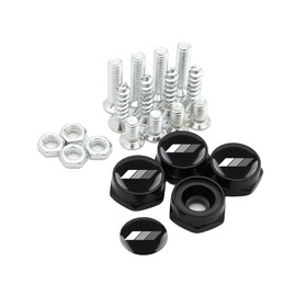4Pcs License Plate Bolts, Tri Color Stainless Steel License Plate Screws Fasteners for Toyota for Tacoma for 4Runner for Tundra for Rav4 for Camry Prius for Highlander Truck Accessories (Black)