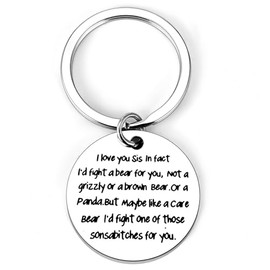 TUCEWP Sister Gifts from Sister I Love You Sister Keychain Flower Gifts for Sister Friends Besties Friendship Keychain for Women Teen Girls Big Little Sister Birthday Gift Christmas Gifts for Sister