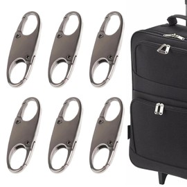 6PCS Zipper Lock Clips Anti Theft Backpack,Dual Opening S Hook Zip Pull Locks,Suitcase Padlock for Luggage Lock,Detachable Suitcase Locks Double Side Clips for Traveling Camping