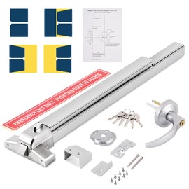 YUCHENGTECH Door Push Bar Panic Exit Device 31.5IN Panic Bars for Exit Door Stainless Steel Commercial Emergency Exit Device with Exterior Lever 6 Keys(31.5‘’ with Lock)
