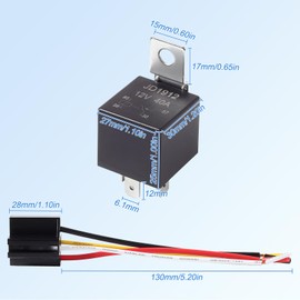 JUZITAO 8 Pack JD1912 Car Relay Harness Set 12V 40A SPST 12AWG Harness Sockets 4 Pin Heavy Duty Relay Switch Waterproof for Automotive Truck Motorcycle