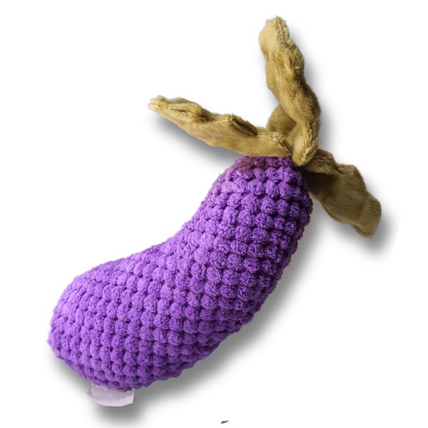 Dog Comfy Plush Toy with Squeaker Eggplant Style for Indoor