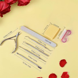 Kit de Manicura Profesional 12 Piezas, Kit de Uñas con Limas para Uñas 100/180, Cepillo Limpiador, Alicate y Empujador para Cutículas, Bloque Pulidor, Herramientas Manicure Pedicure