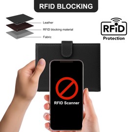 DOB SECHS RFID Passport Holder Wallet for Travel Women Slim Leather Passport Cover Wallet with Card Holders SIM Slots, Zippered Coin Pocket, Small Travel Accessories Organizer Pouch Bag, Black